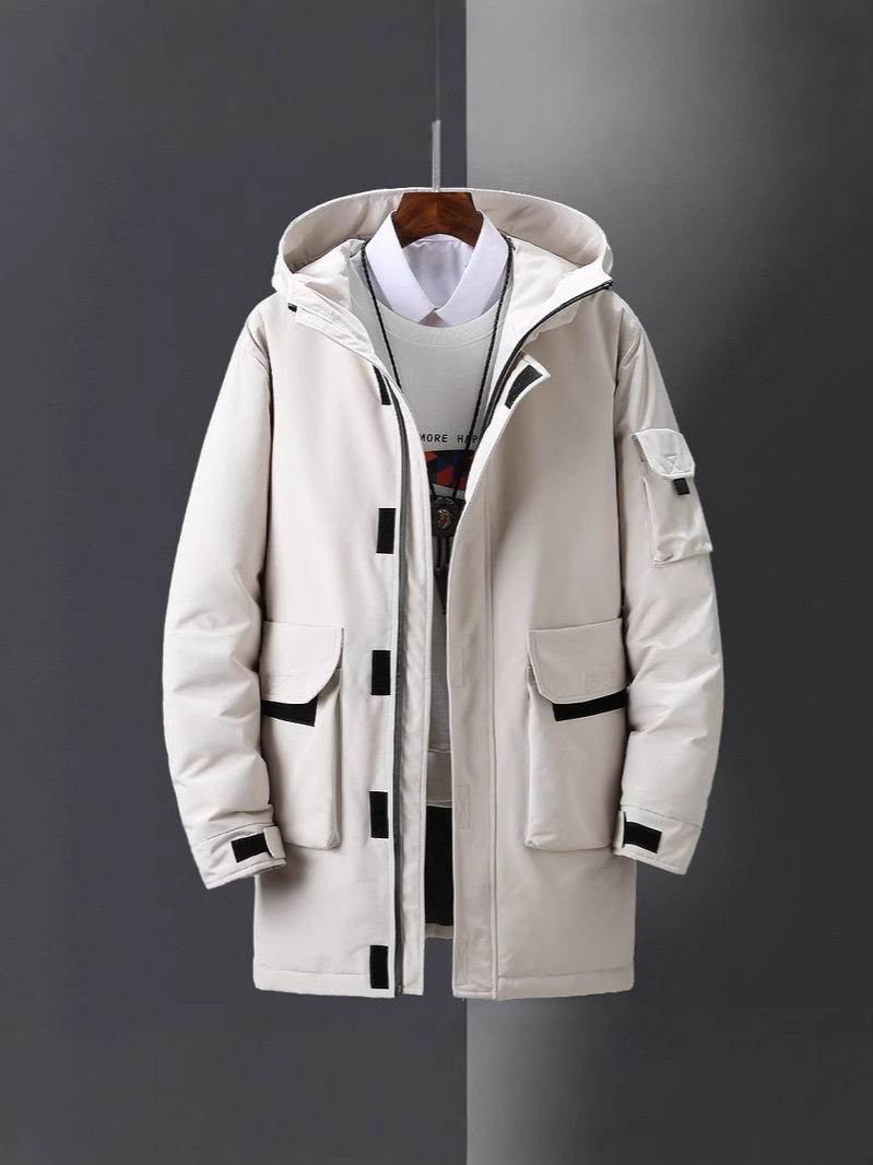 Directly Approved by the Manufacturer, Winter Unisex down Jacket, Thickened Coat, Mid-Length Workwear, Casual Trendy Brand, Thickened for Cold Protection