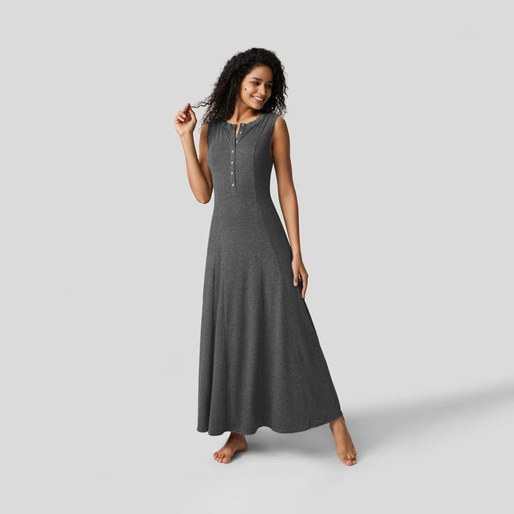 Elegant Casual Knit Dress V Neck Flared Hem Open Front Design Perfect for Spring Summer Events Wholesale Available