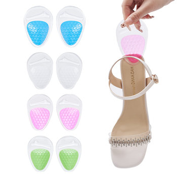 New Two-Color Anti-Slip Forefoot Pad, Anti-Smoothing and Shock-Absorbing Half-Size Pad, Gel Self-Adhesive Soft and Comfortable High-Heeled Shoes Front Pad