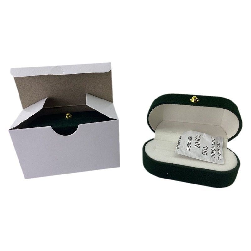 Xuhui Wholesale Pearl Velvet Cloth Flocked Jewelry Box Pair of Rings Earrings Earrings Jewelry Wedding Packaging Jewelry Box