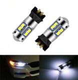 Новый автомобильный светодиодный дневной ходовой фонарь PW24W 3030-10SMD-PWY24W с суперярким декодированием сигнала поворота и стоп-сигнала