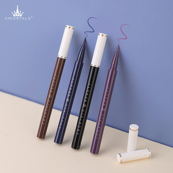 Can Authorized Dropshipping Ermu Drop Rainbow Color Liquid Eyeliner Pen Black Brown Grape