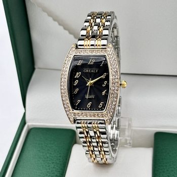 Grealy Cross-Border New Women's Watch Diamond Watch Barrel Digital Dial Quartz Watch Wholesale Metal Bracelet
