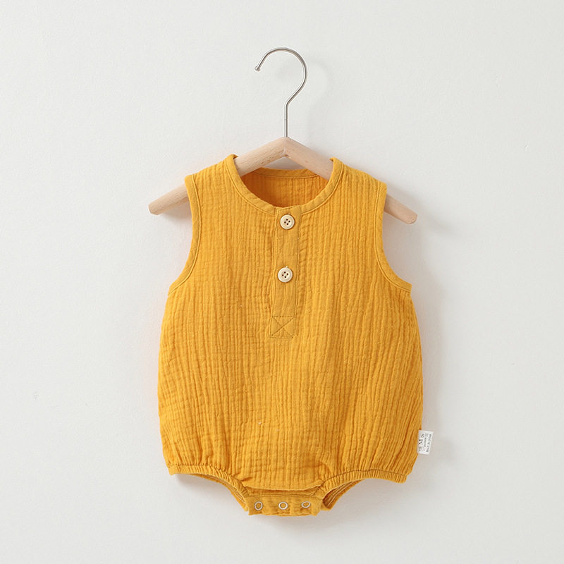 Baby's Gauze Wrap Fart Clothes Summer Thin Baby's Triangle Hats Climbing Clothes Newborn Clothes Pure Cotton Summer Suit