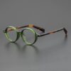 New Hong Kong style retro artistic myopia plate leg glasses frame men's and women's oval small frame plain glasses anti-blue light cross-border