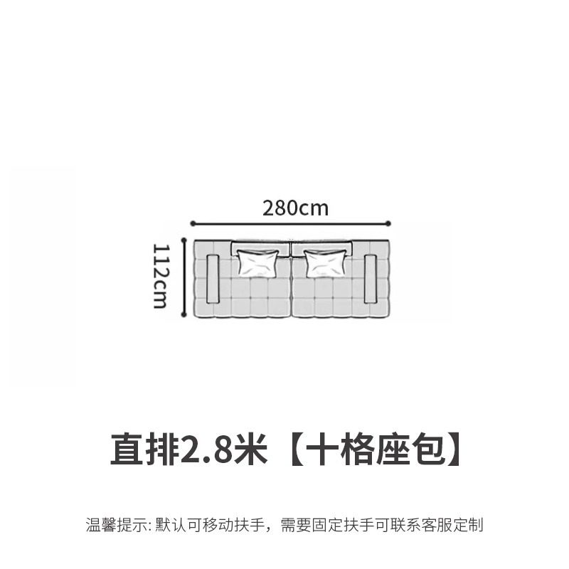 广东佛山家具劳伦斯黑色真皮沙发意式客厅直排模块头层牛皮艺沙发