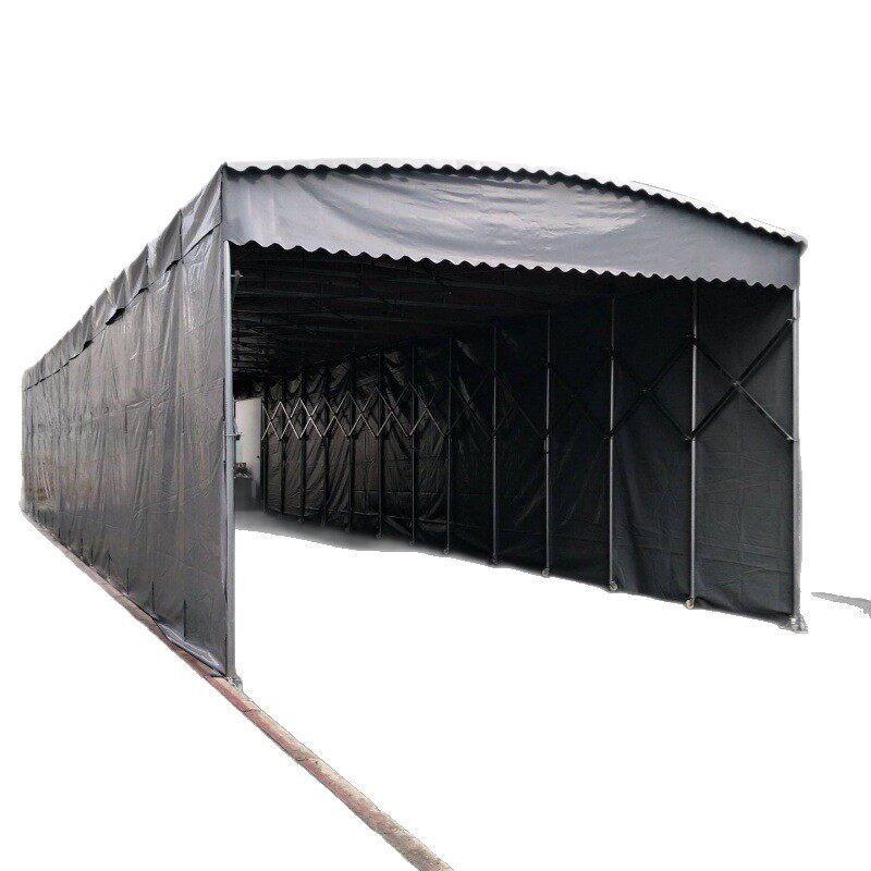 厂房通道悬空电动推拉伸缩雨棚大型物流仓库雨棚户外活动球场雨棚