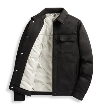 Down Jacket Men's 2024 New Winter Thickeneded Warm and Windproof High-End Gray Duck down Jacket Men's Handsome Trendy