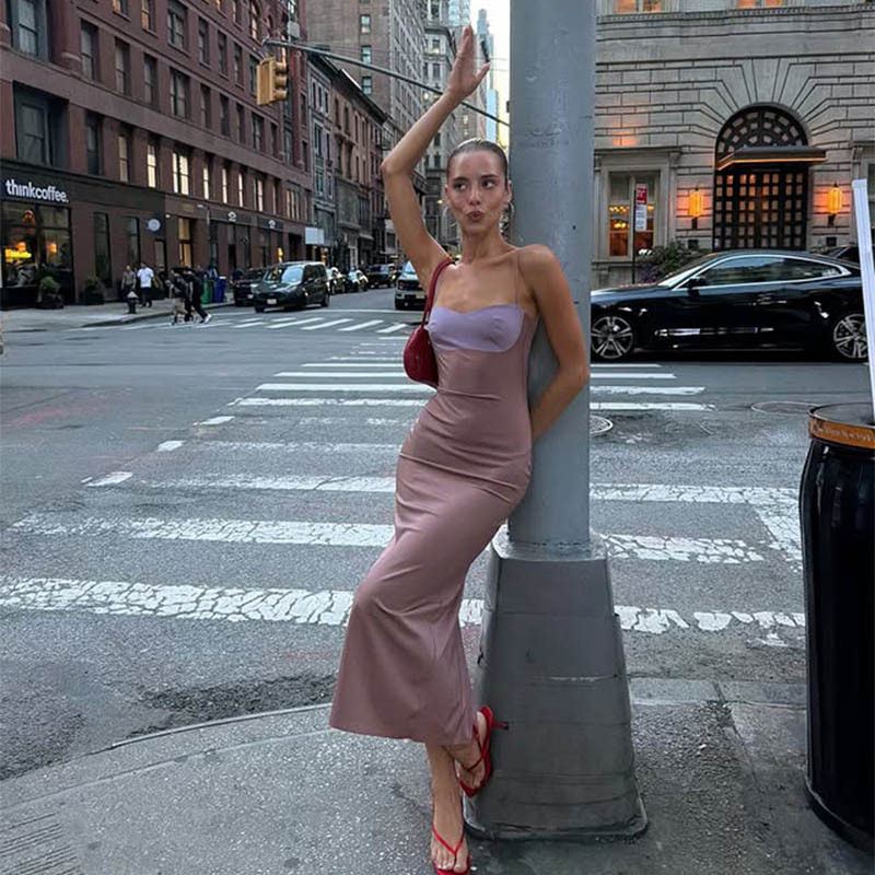 Elegant Purple Strapless Maxi Dress Slim Fit Soft Fabric Sweetheart Neckline Perfect for Summer Events Wholesale