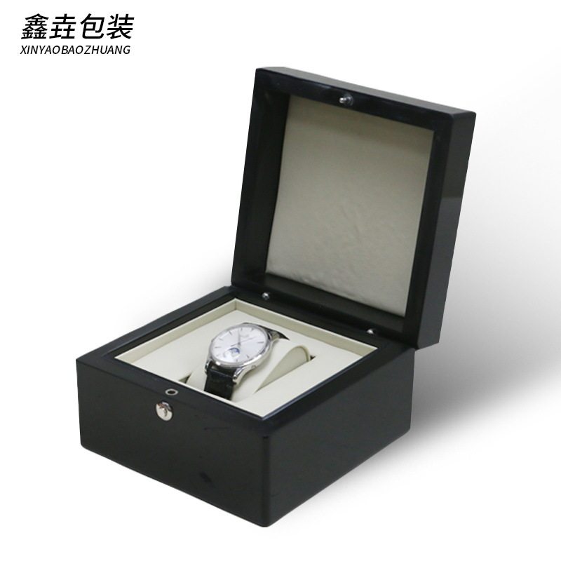 Foreign Trade Explosions High-end Watch Packaging Box Flip Jewelry Storage Box Bronzing Printing Wooden Gift Box