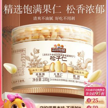 Three Squirrels_Pine Nuts 100g Fresh Northeastern Pine Nuts Specialty Large Grain Canned Nut Snacks