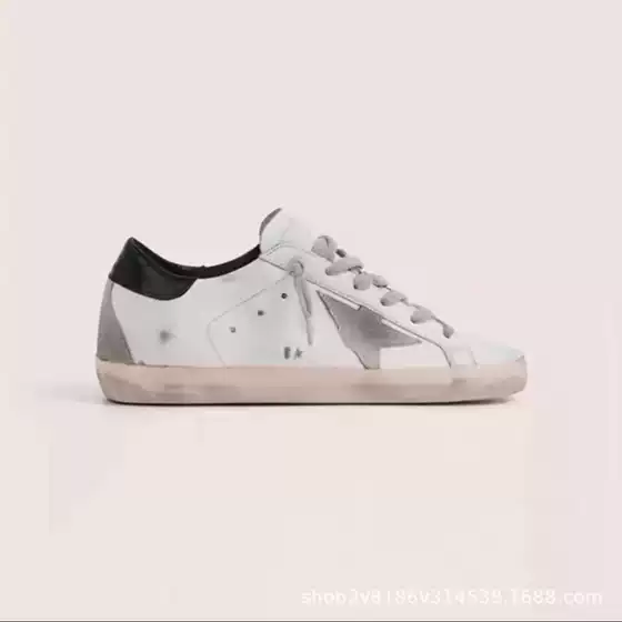 Classic Versatile Korean Gg Casual Distressed Sneakers for Men and Women, Vintage Star Design, Height-Increasing Dirty Leather White Shoes