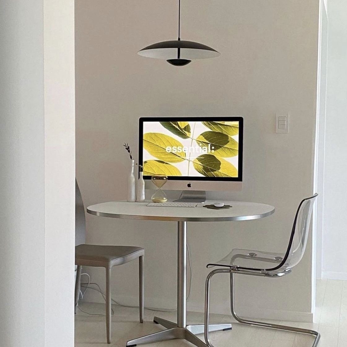 出口伊姆斯银边餐桌现代简约韩国圆形小户型咖啡厅餐厅中古办公桌