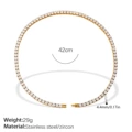 XL882WEG 4.4mm White Zirconia Necklace
