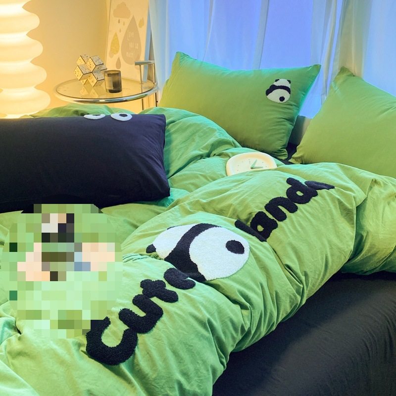 2024 New Bedding Four-Piece Set Pure Cotton Bed Bed Sheets Quilt Cover 4 Bed Three-Piece Set Student Dormitory 3 Single and Double