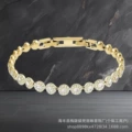 Yellow gold-[white diamond] bracelet