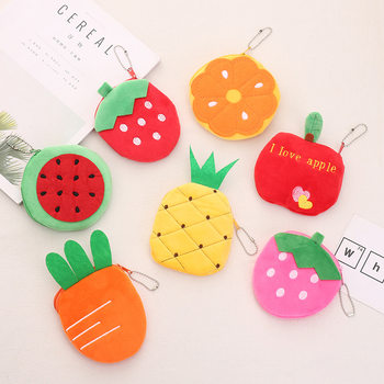 Korean version of watermelon bag orange pineapple fruit cute cartoon plush coin purse key bag Iins wind manufacturers wholesale