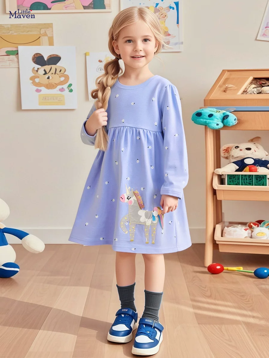 Custom-made Kids' Dress Wholesale, Cartoon Long-sleeve Girls' Dress, Autumn Kids' Skirt