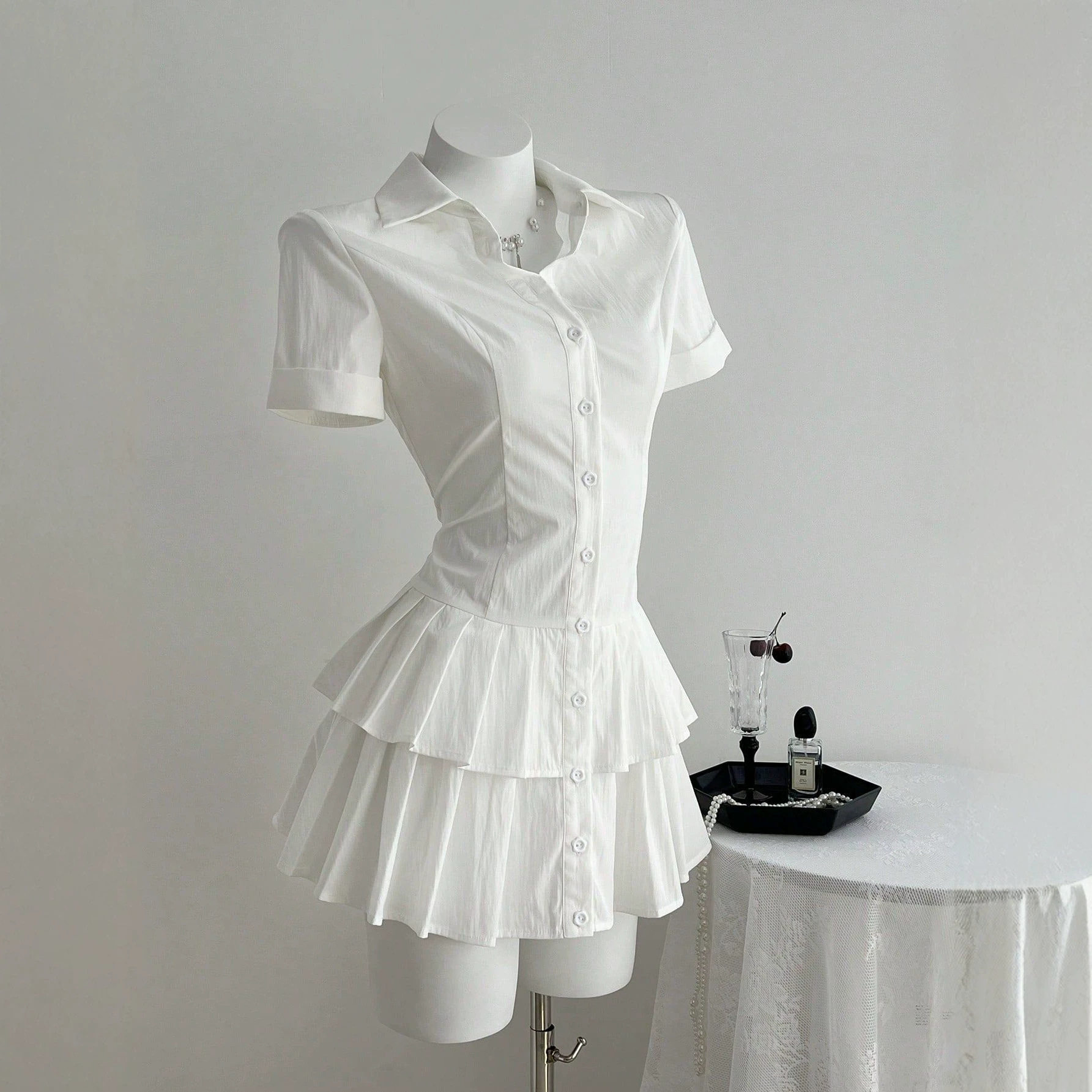 Casual Pleated Dress Summer Style Versatile Design Lightweight Fabric Womens Fashion Ready to Ship