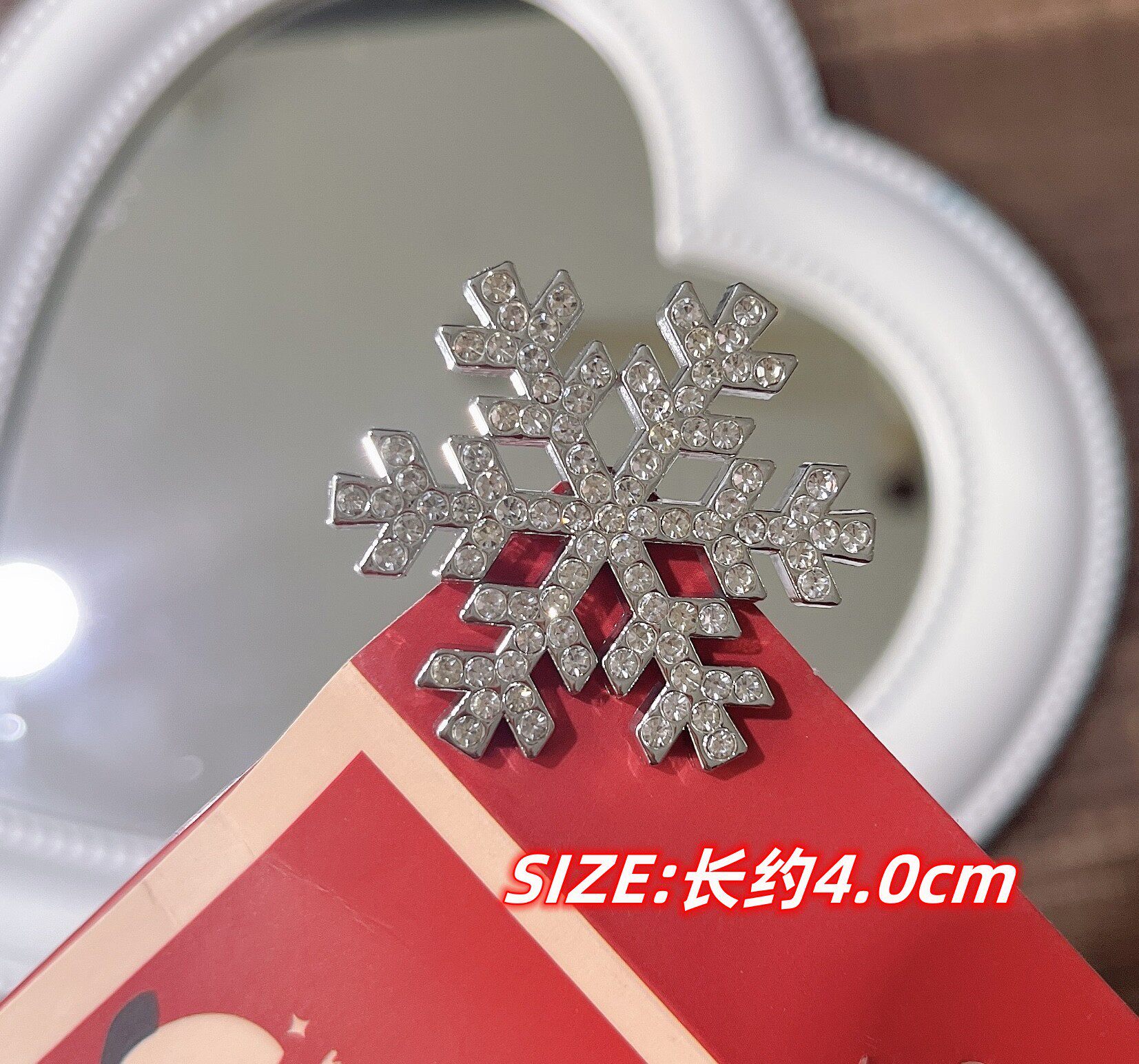 毛球雪花发夹秋冬新款红色蝴蝶结甜美高颜值刘海夹可爱喜庆女发卡