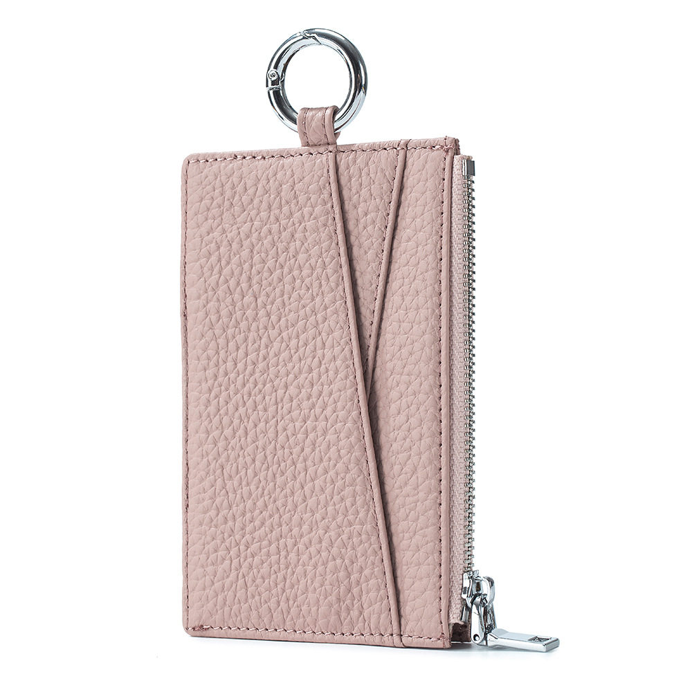 Genuine Leather Litchi Pattern Zipper Coin Purse Driver's Card Bag Ultra-thin Japanese-style Multifunctional Coin Bag Card Bag Women's Small and Exquisite
