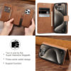 D1 Is Suitable for iPhone 17 Pro Max Wireless Charging Leather Case, Apple 16 Pro Magnetic Two-In-One Split Protection