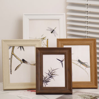 Wholesale Walnut Color Picture Frame 6781012inch A45 Retro Style Calligraphy Photo Frame Table Washed Photo Lettering Logo