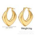 Diamond Hollow Earrings Gold MS-016
