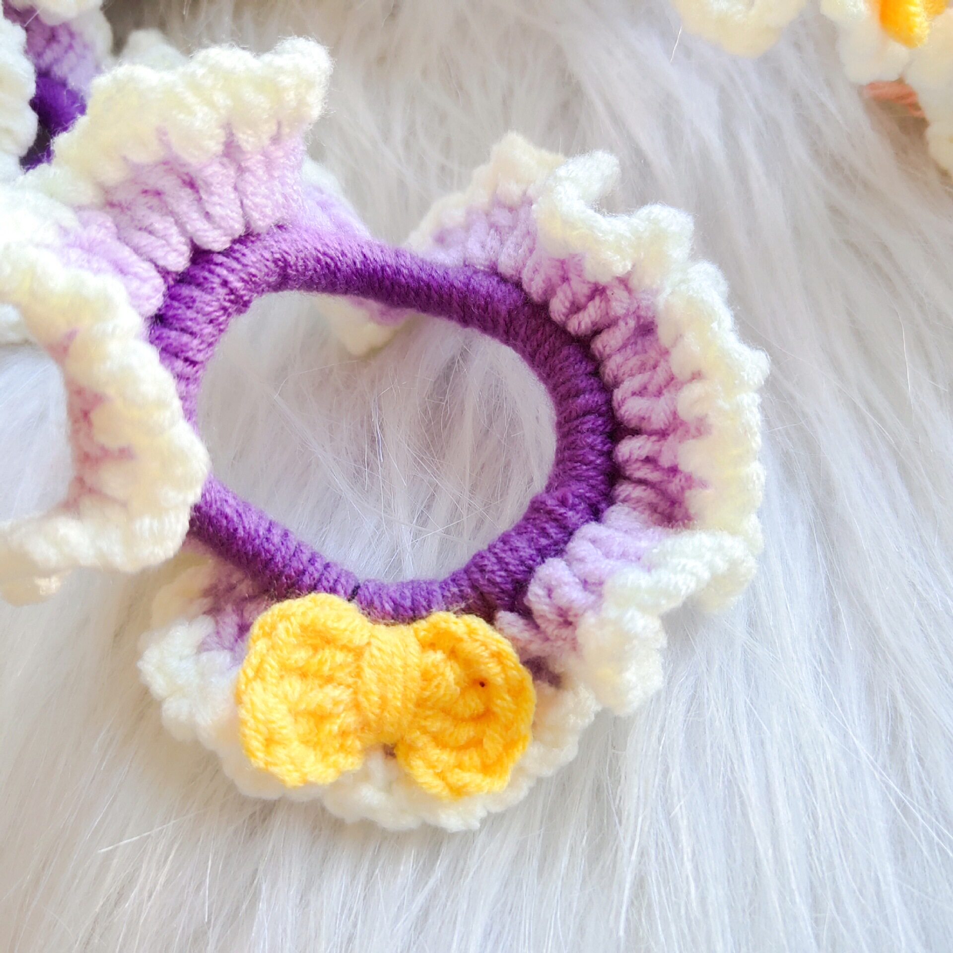 宁宁手工白雪公主发圈批发摆摊针织好看在逃公主发圈依棉线现货