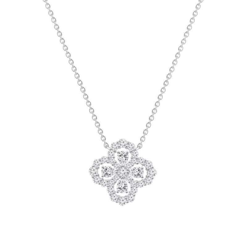 Sparkling Diamond Four-Leaf Clover Necklace for Women, Light Luxury High-End Pendant, 2025 New Titanium Steel Non-Fading Clavicle Chain Wholesale