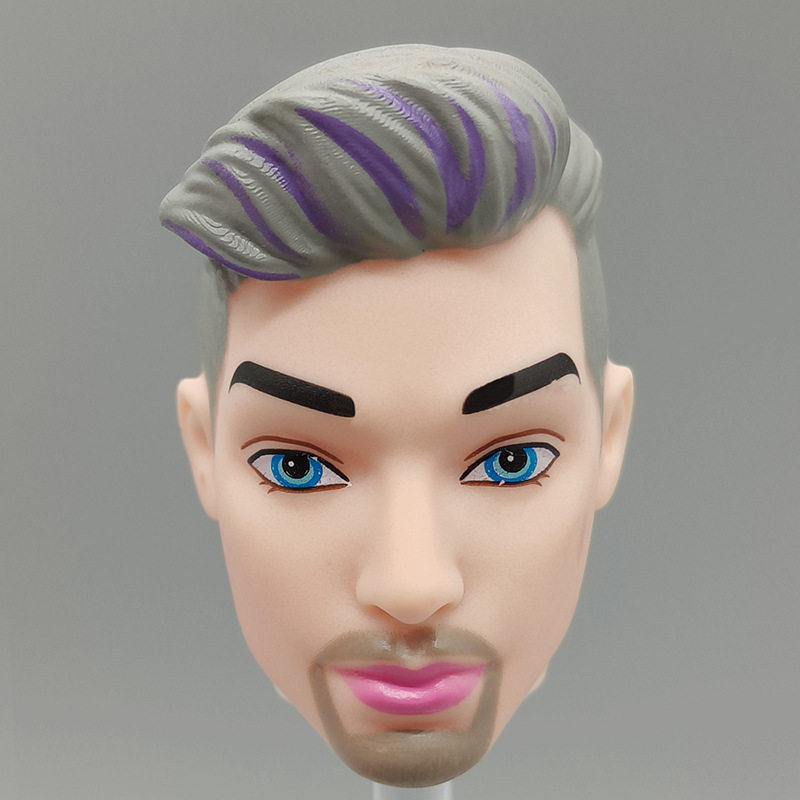 ひげ型男銀色髪彩色男頭141107