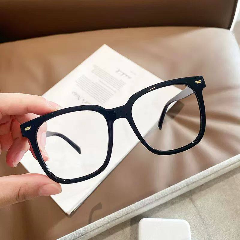 Dropshipping Wholesale and Retail Square Black Glasses Frame Men's Slimming Look Popular Glasses Women's Makeup Artifact Whitening Js95