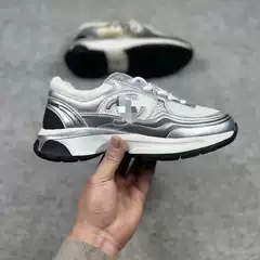 36-47 Large Size European and American Cross-Border Silver Horned King Style Chanel-Inspired 23C Dad Shoes for Men and Women, Couple's Sports Shoes with Thick Soles