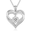 Amazon Cross-border European and American New Pendant Double-layer Necklace Infinite Love-shaped Diamond Eternal Heart Pendant Collarbone