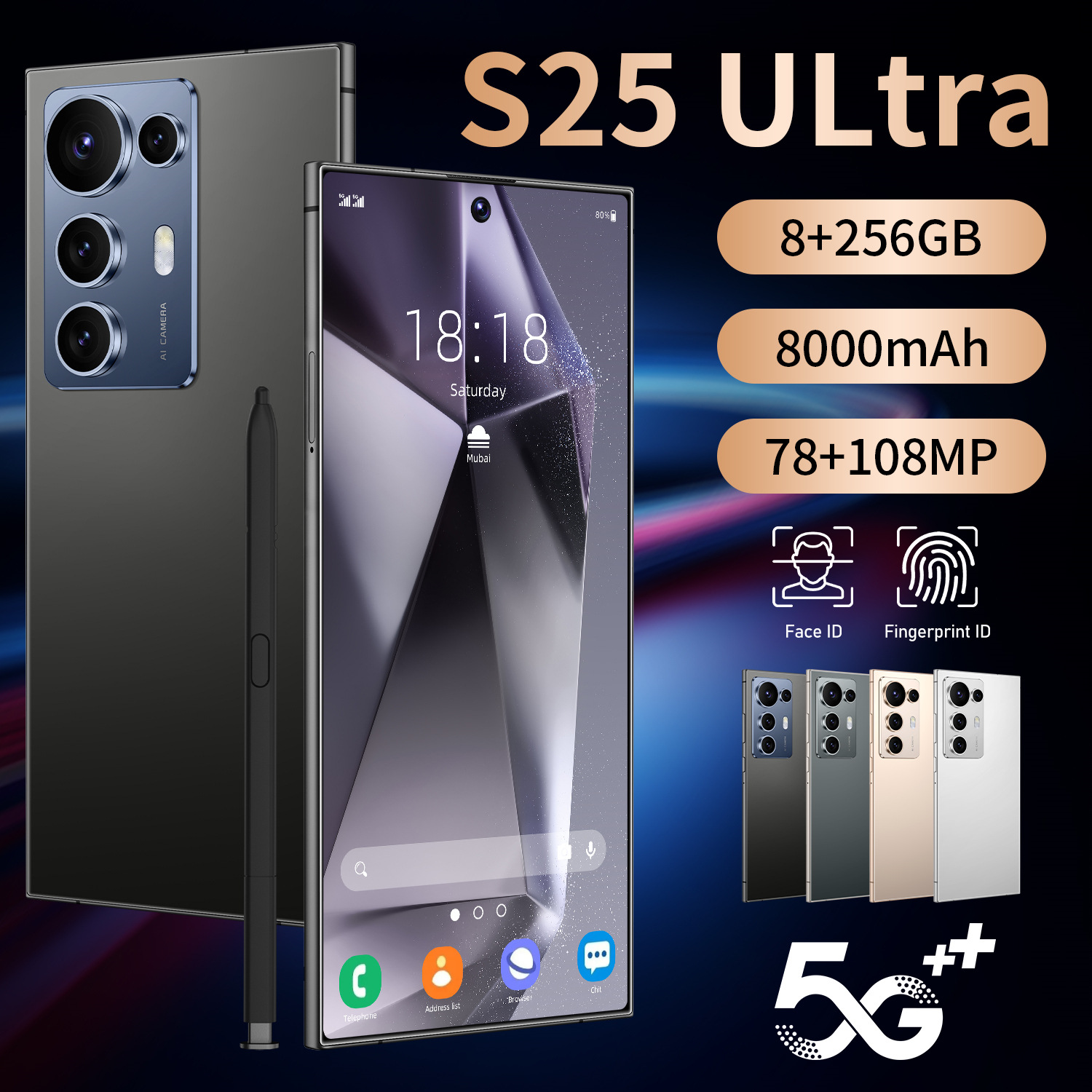 跨境手机S25ultra现货新款8+256真4G高端7.3寸大屏智能手机安卓14