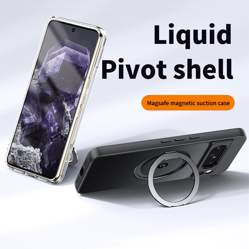 Suitable for Google Pixel 10 Pro Phone Case with Skin-Like Magnetic Suction and 360-Degree Rotating Stand, Google 10A Protective Case