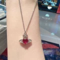 Red heart zircon necklace
