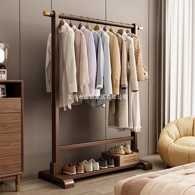 German Solid Wood Clothes Hanger Household Nordic Clothes Hanger Floor-Standing Bedroom Bedside Simple Coat Rack