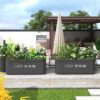 Outdoor Stainless Steel Flower Box Combination Square Sales Department Commercial Flower Bed Outdoor Street Gardening Iron Partition Flower Box
