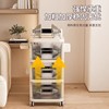 Trolley Storage Rack Living Room Cream Style Multi-Layer Floor-Standing Snack Toy Storage Rack with Wheels Removable Drawer Cabinet