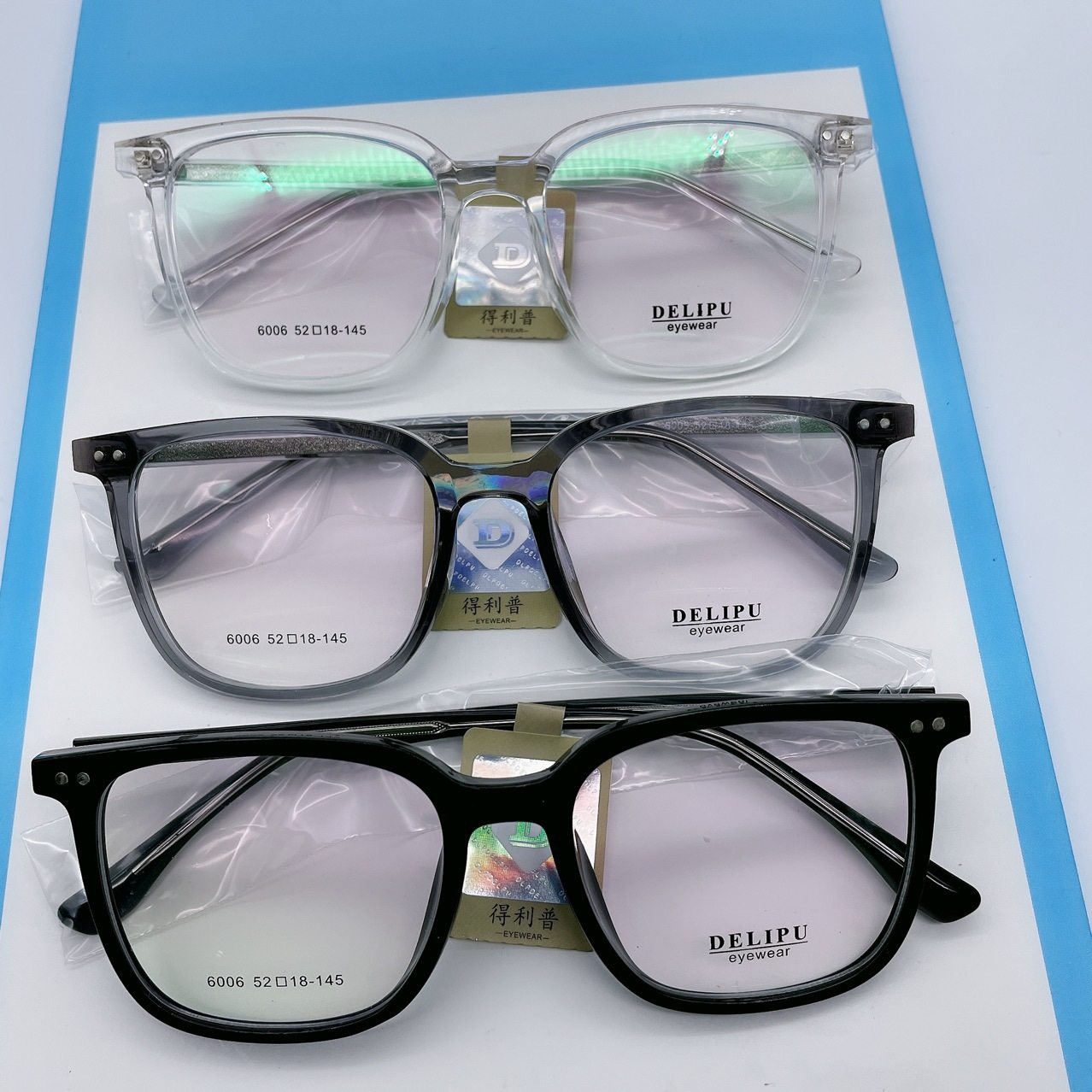 Delipu pure titanium ultra-light transparent plate New myopia glasses plain large frame retro color changing glasses frame glasses frame