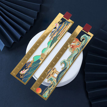 Factory direct creative gift box Chinese style hollow bookmark metal brass light plate bookmark gift mountain deer book folder