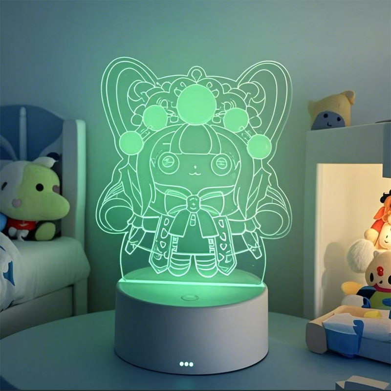 Egg Party 3D Night Light Creative Atmosphere Lamp Peripheral Figurine Desk Lamp USB Plug-In Model Children's Birthday Gift