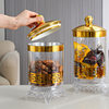 New Style Sealed Small Jar with Lid Transparent Phnom Penh Gold Bottom Round Storage Jar Nut Dried Fruit Finishing Small Box
