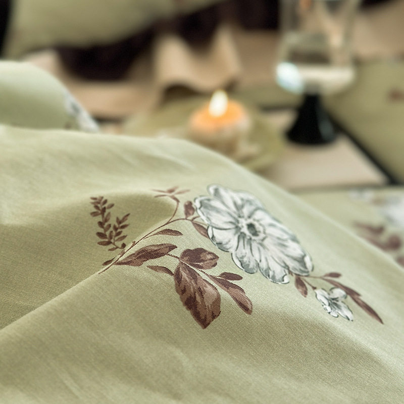 Class A princess style French romantic pure cotton four-piece cotton high-end retro bed sheet quilt cover three-piece bed set P