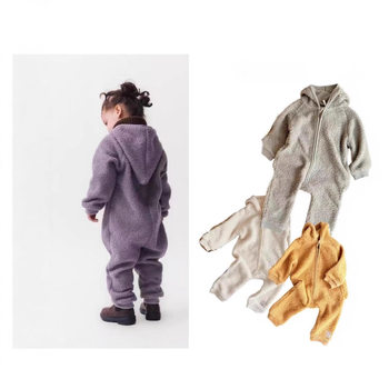 2025 Autumn and Winter Ins Hot New Products Kidsren's Clothing for Boys and Girls Pure Color Super Soft Long-Sleeved Crawl Clothes