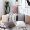 Pv Velvet Rhombus New Special Embroidered Geometric Plush Pillowcase Simple Pure Color Home Winter Sofa Pillowcase