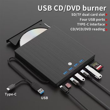Eight-In-One Usb3.0 External Dvd Burner Type-C Multi-Function Cd Drive Expansion Optical Drive