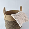 Cross-border cotton rope woven basket with handle toy sundries laundry basket multi-color toy storage basket storage basket