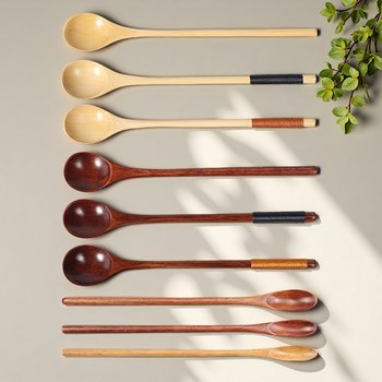 Confidential Text Drop Shipping Supports Labeling Handmade Wooden Stirring Spoons, Selected High-Quality Solid Wood Tableware Spoons, Wooden Spoons